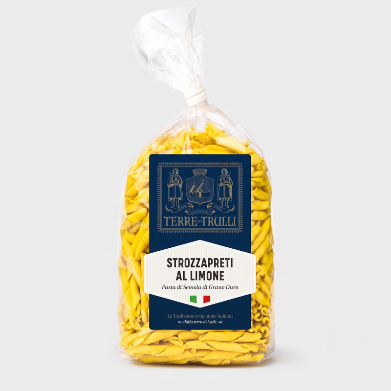 Käsitsi valmistatud sidrunimaitseline Strozzapreti pasta, 500 g